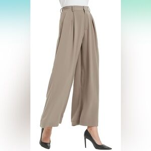 Elegant Tan Wide-Leg Women's Pants